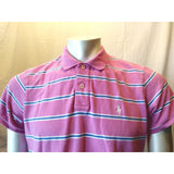 Ralph Lauren Sport Classic Fit Boys Pink Blue Striped S/S Pique Polo Size XL