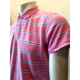 Ralph Lauren Sport Classic Fit Boys Pink Blue Striped S/S Pique Polo Size XL