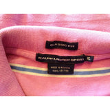Ralph Lauren Sport Classic Fit Boys Pink Blue Striped S/S Pique Polo Size XL