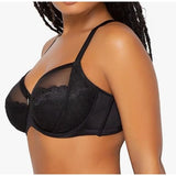 Curvy Couture Lace Luxe Underwire Bra 1299 -  36G Black Hue NWT