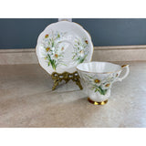 Royal Albert England White Flowered Scalloped Tea Cup & Saucer Set
