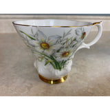Royal Albert England White Flowered Scalloped Tea Cup & Saucer Set