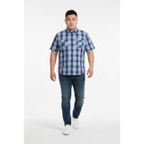 Levi's Men's Short Sleeve Button Down Blue White Plaid Casual Shirt Size XXL
