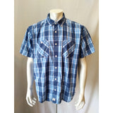 Levi's Men's Short Sleeve Button Down Blue White Plaid Casual Shirt Size XXL