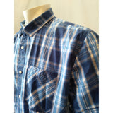 Levi's Men's Short Sleeve Button Down Blue White Plaid Casual Shirt Size XXL