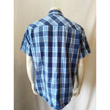Levi's Men's Short Sleeve Button Down Blue White Plaid Casual Shirt Size XXL