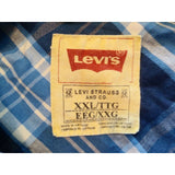 Levi's Men's Short Sleeve Button Down Blue White Plaid Casual Shirt Size XXL