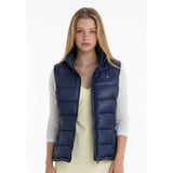 Old Navy Girl Polka Dot Blue Puffy Nylon Vest Fleece Lining Size XL