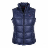 Old Navy Girl Polka Dot Blue Puffy Nylon Vest Fleece Lining Size XL