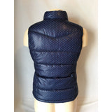 Old Navy Girl Polka Dot Blue Puffy Nylon Vest Fleece Lining Size XL