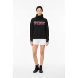 PINK Victoria's Secret Women's XS Cowell Neck Sweatshirt Black Cropped