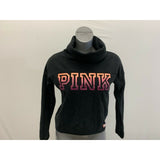 PINK Victoria's Secret Women's XS Cowell Neck Sweatshirt Black Cropped