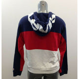 Levi’s Spellout Hoodie Women’s Red Blue Full Zip Jacket Size Medium Cotton Blend