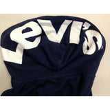 Levi’s Spellout Hoodie Women’s Red Blue Full Zip Jacket Size Medium Cotton Blend