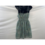 Urban Behavior Women's Green Floral Spaghetti Strapped Fitted Waist Sun Dress Size Small Polyester