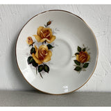 Crown Trent Teacup Saucer Set Yellow Roses Bone China England
