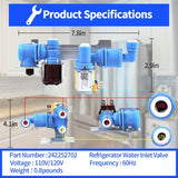 Refrigerator Water Inlet Valve 242252702  Compatible with Frigidaire Kenmore Electrolux Crosley
