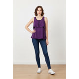 Milano Women's Sleeveless Layered Tank Top Size Small Purple Round Neck Polyester