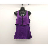 Milano Women's Sleeveless Layered Tank Top Size Small Purple Round Neck Polyester