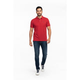Ralph Lauren Red Cuffed Short Sleeve Crest Logo Men's Pique Polo Shirt Size L