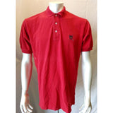 Ralph Lauren Red Cuffed Short Sleeve Crest Logo Men's Pique Polo Shirt Size L