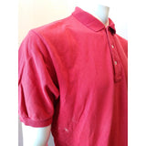 Ralph Lauren Red Cuffed Short Sleeve Crest Logo Men's Pique Polo Shirt Size L