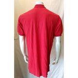Ralph Lauren Red Cuffed Short Sleeve Crest Logo Men's Pique Polo Shirt Size L