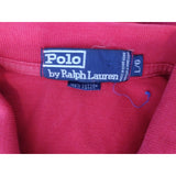 Ralph Lauren Red Cuffed Short Sleeve Crest Logo Men's Pique Polo Shirt Size L