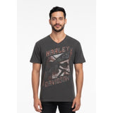 Duke's Harley Davidson Chatham-Kent Men's Large Gray Graphic T Shirt Cotton Blend Short Sleeve Crew Tee