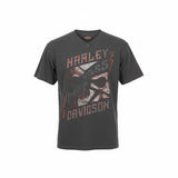 Duke's Harley Davidson Chatham-Kent Men's Large Gray Graphic T Shirt Cotton Blend Short Sleeve Crew Tee