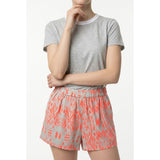 Forever 21 Pleated Front Shorts Women's Size Small Gray Pink Patterned High Rise Polyester