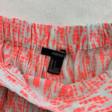 Forever 21 Pleated Front Shorts Women's Size Small Gray Pink Patterned High Rise Polyester