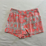 Forever 21 Pleated Front Shorts Women's Size Small Gray Pink Patterned High Rise Polyester