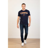 Detroit Tigers MLB Lee Sport Men's Blue Crew Neck Spell Out T Shirt Size Medium