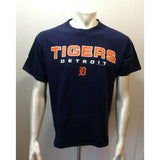Detroit Tigers MLB Lee Sport Men's Blue Crew Neck Spell Out T Shirt Size Medium