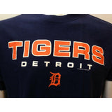 Detroit Tigers MLB Lee Sport Men's Blue Crew Neck Spell Out T Shirt Size Medium