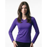 Xersion Performance Women's V Neck Top Size XS Purple Long Sleeve Activewear Top