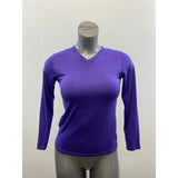 Xersion Performance Women's V Neck Top Size XS Purple Long Sleeve Activewear Top