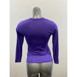 Xersion Performance Women's V Neck Top Size XS Purple Long Sleeve Activewear Top