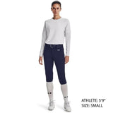 UNDER ARMOUR WOMEN'S UTILITY SOFTBALL PANTS MEDIUM CROPPED NAVY