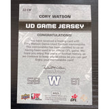 2014 Upper Deck CFL UD Game Jersey Cory Watson Blue Bombers #GJ-CW