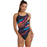 TYR-Women's Magmata Durafast Elite Tieback Swimsuit,Gold/Mtl/Rainbow 38 (XL) NWT