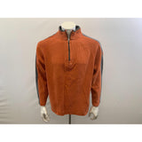 Denver Hayes 1/4 Zip Pullover Men's Size Large Cotton Long Sleeve Orange Gray Ribbed Sweater