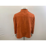 Denver Hayes 1/4 Zip Pullover Men's Size Large Cotton Long Sleeve Orange Gray Ribbed Sweater