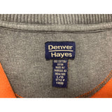 Denver Hayes 1/4 Zip Pullover Men's Size Large Cotton Long Sleeve Orange Gray Ribbed Sweater