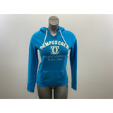 Campus Crew Womens Hoodie Size Small Blue V Neck Long Sleeve Pullover Sweatshirt