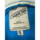 Campus Crew Womens Hoodie Size Small Blue V Neck Long Sleeve Pullover Sweatshirt