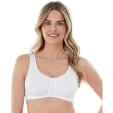 Bestform 9706014  Wireless Cotton Stretch Sports Bra Front Closure