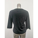 Old Navy Tiny Fit Top Women's XXL Black 3/4 Sleeve Stretch V Neck