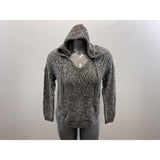Maurices Women's V Neck Sweater Hoodie Size Small Gray Long Sleeve Cotton Blend